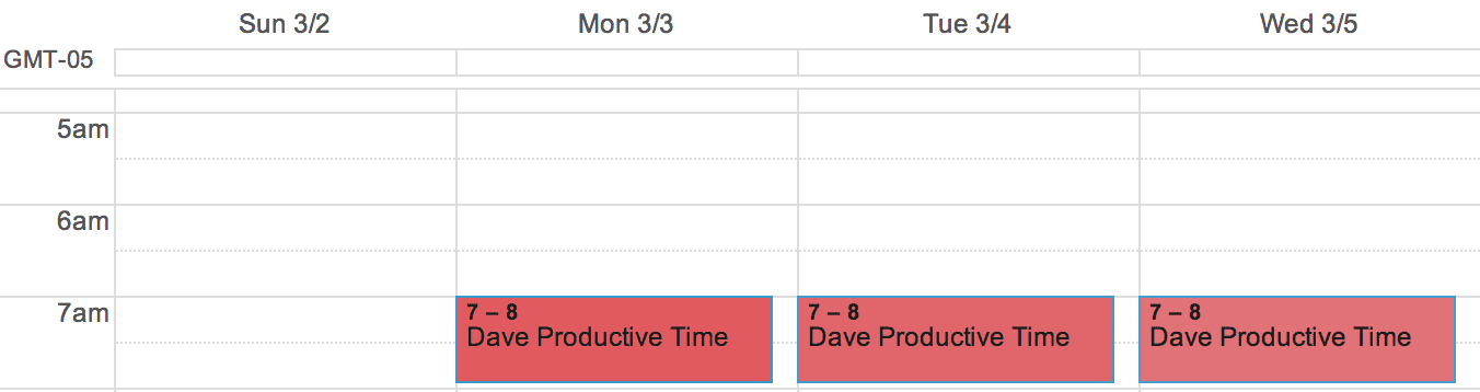 block off calendar for work time