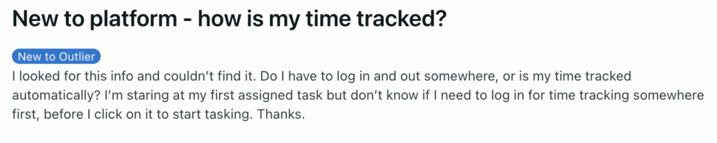 Reddit comment showing confusion around time tracking best practices.