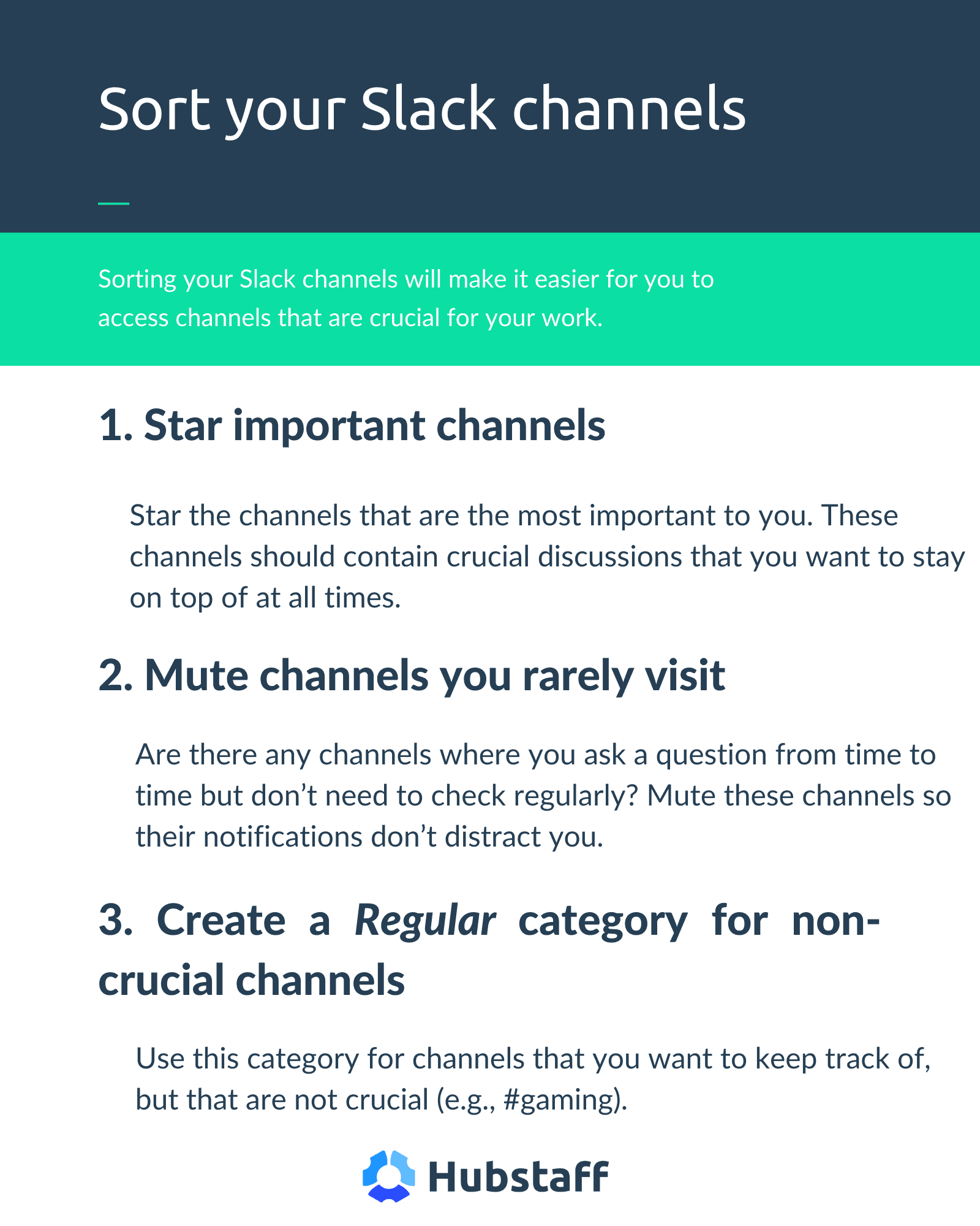 Slack channel sorting infographic