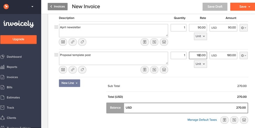Freelance invoicing with Invoicely