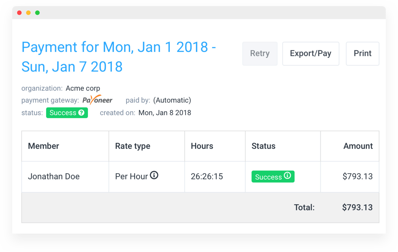 hubstaff automated payroll feature