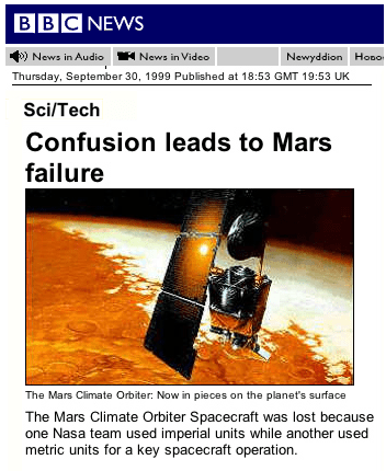 NASA confusion leads to Mars failure