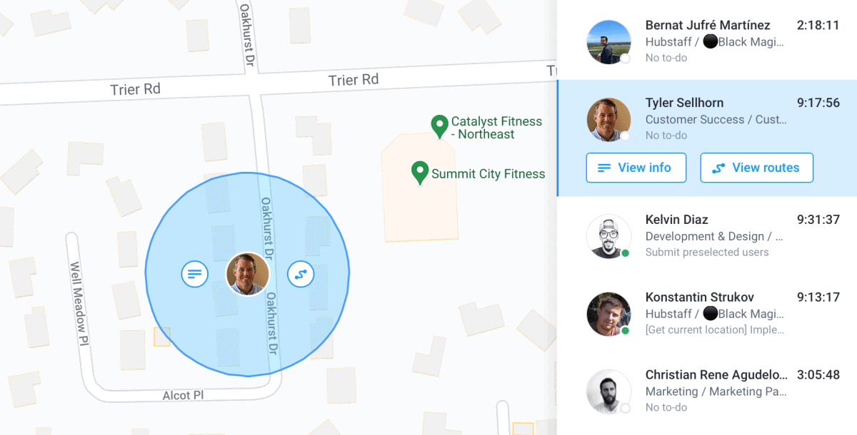 Live location data with Hubstaff