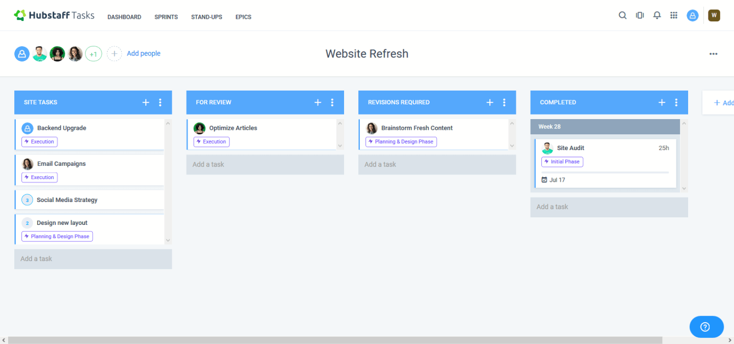 Task progression in HS Tasks