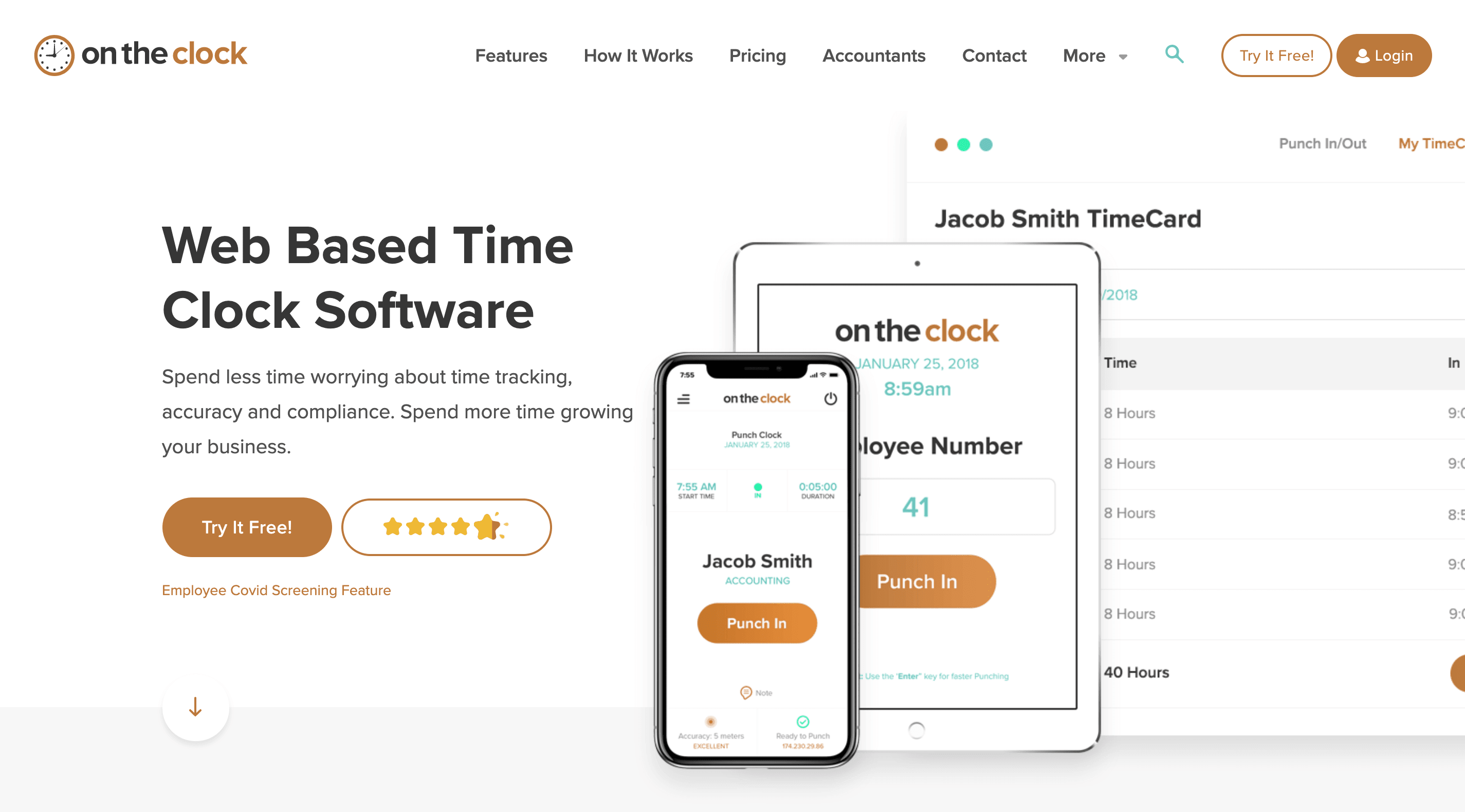 OnTheClock home page