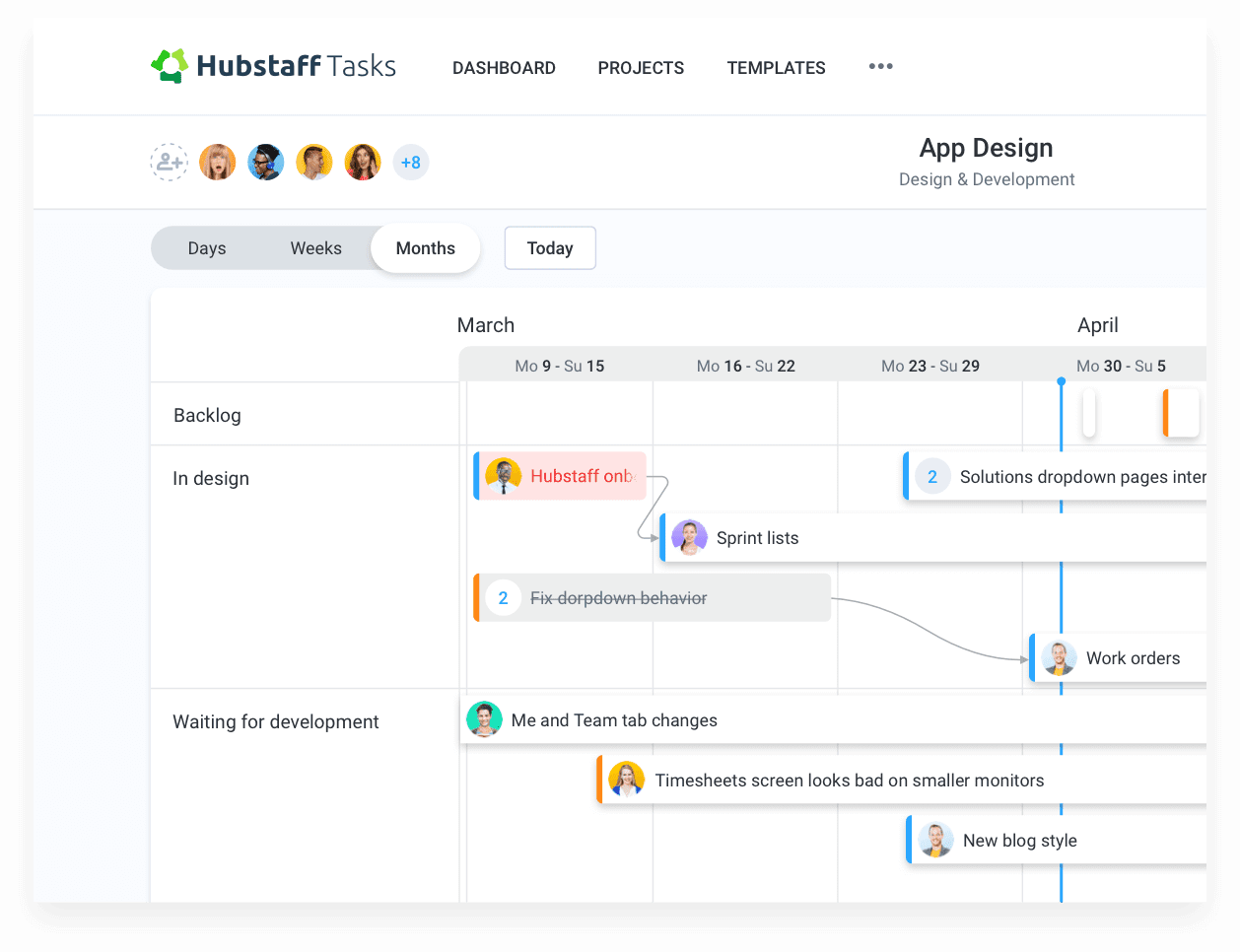 Hubstaff Tasks Timelines