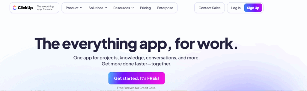 ClickUp home page