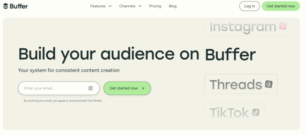 Buffer home page