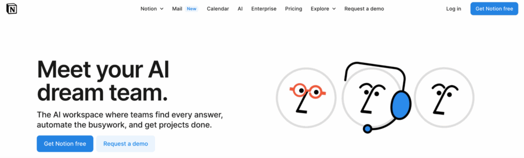 Notion home page