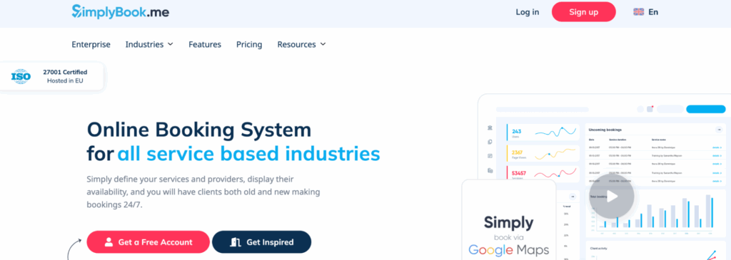 SimplyBook.me home page