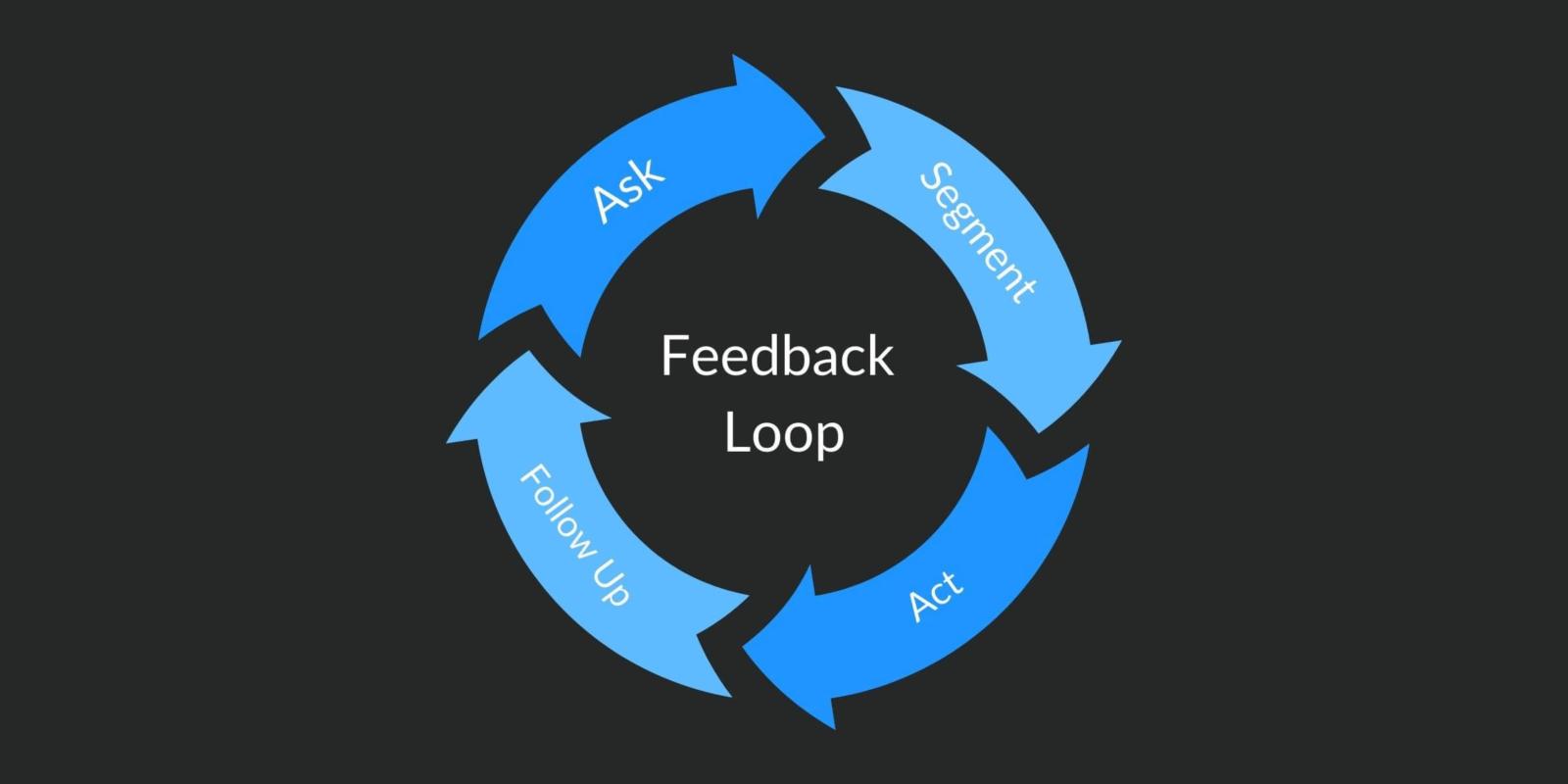 Illustration of a feedback loop: ask, segment, act, follow up