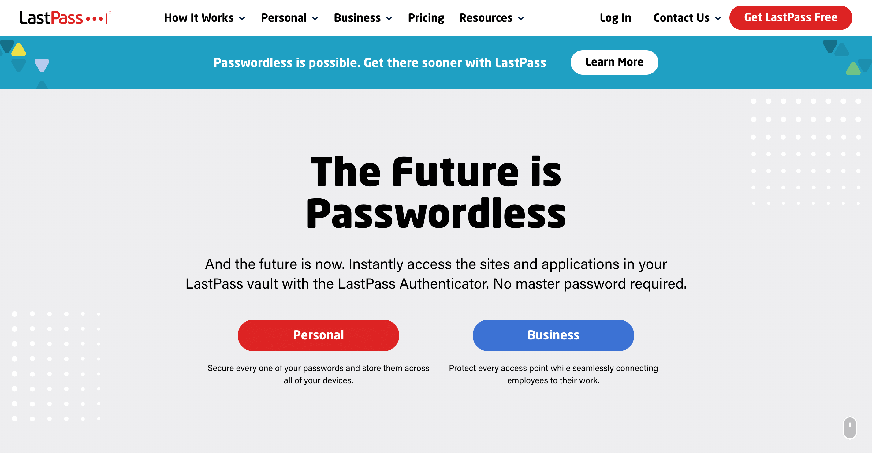 LastPass home page