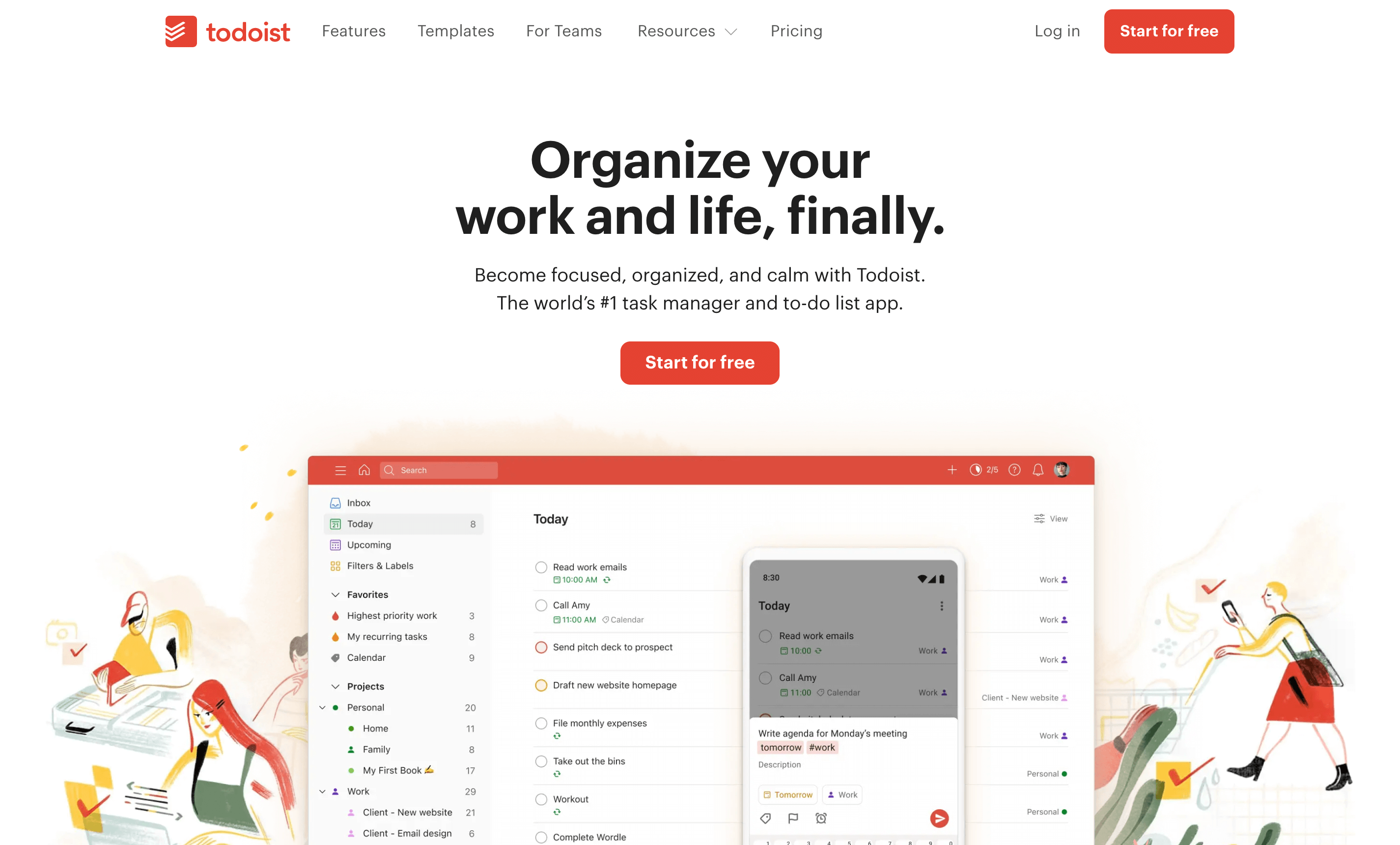 Todoist home page