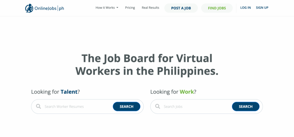 OnlineJobs.ph homepage