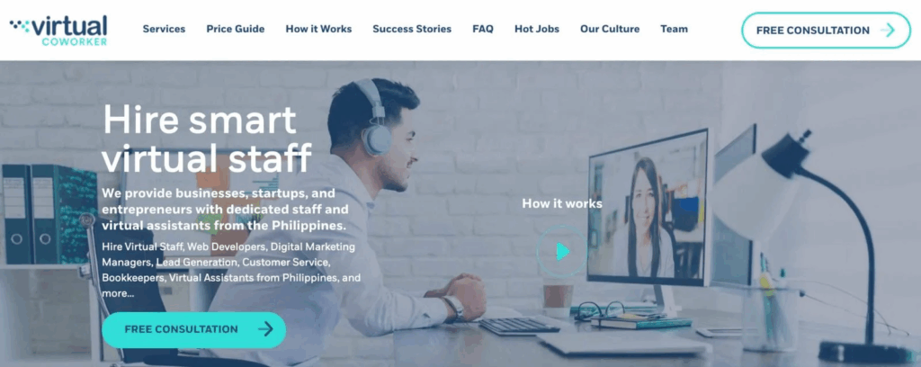 Virtual Coworker homepage
