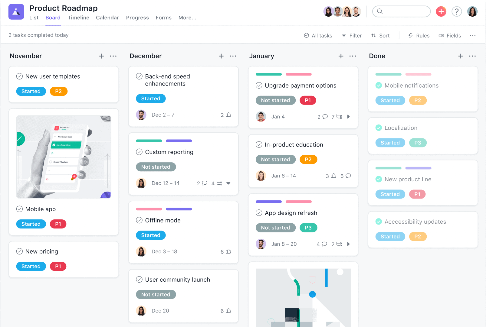 Asana project views help you manage your team’s projects