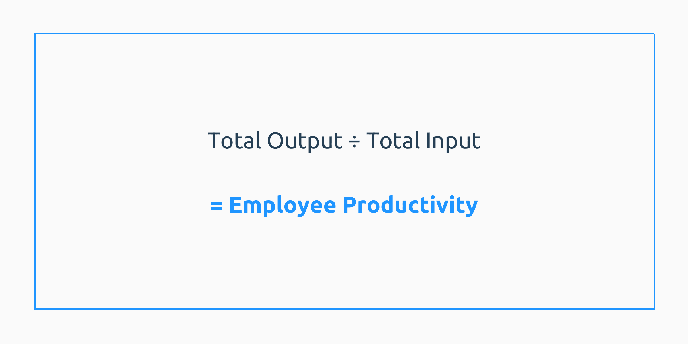 Employee productivity formula