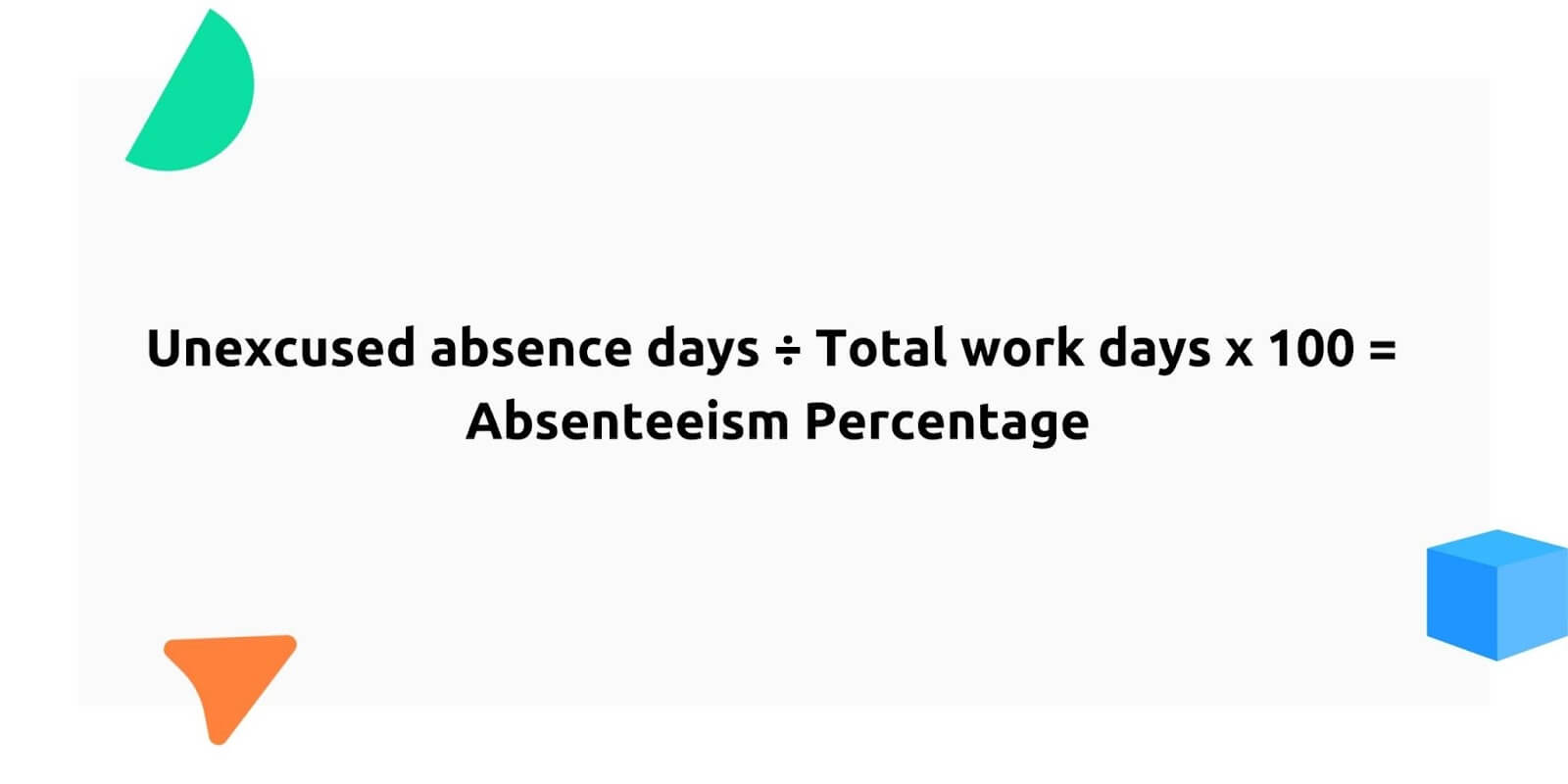 Absenteeism percentage formula