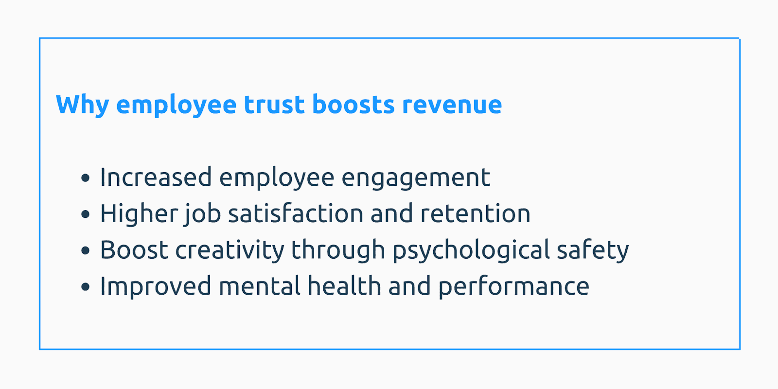 Why employee trust boosts revenue