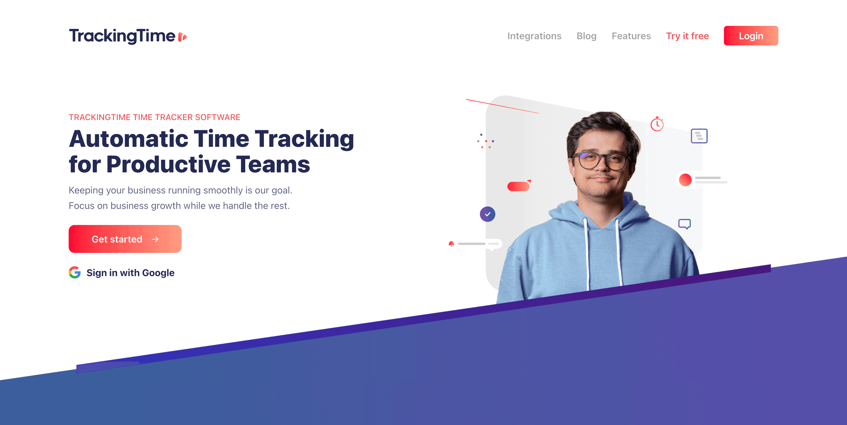 TrackingTime homepage