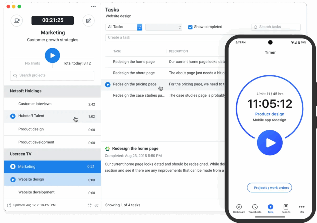 Hubstaff time tracker