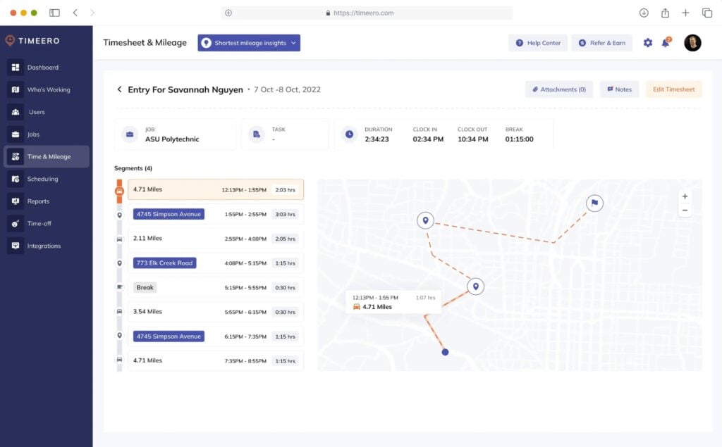 Timeero homepage