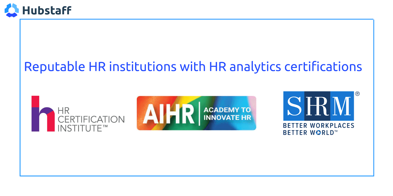 Reputable HR institutions with HR analytics certifications