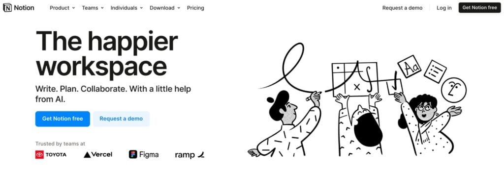Notion homepage