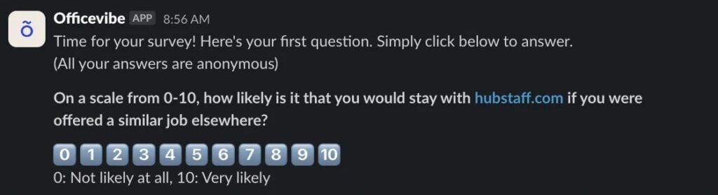 Officevibe Slack integration