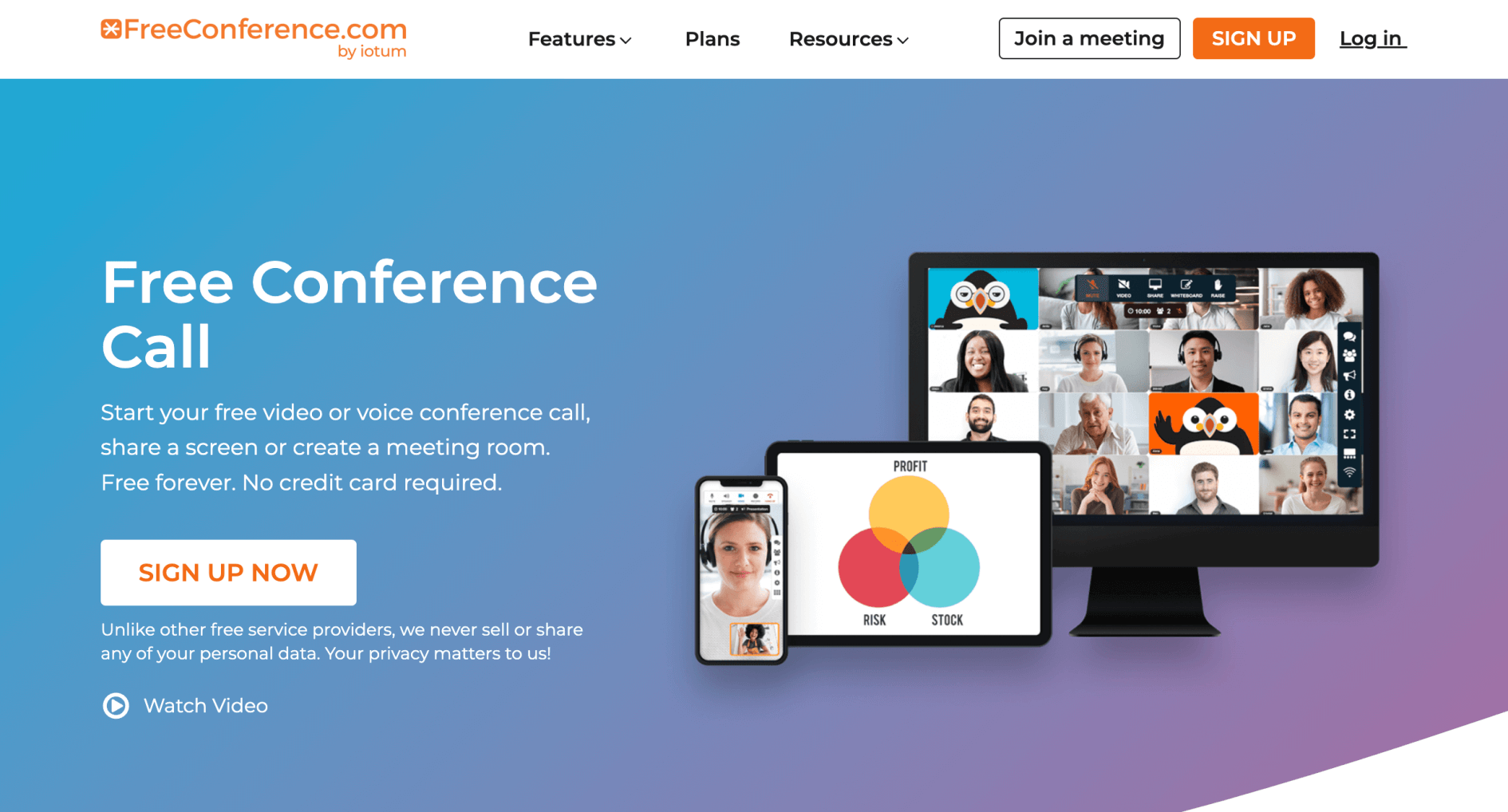 FreeConference homepage