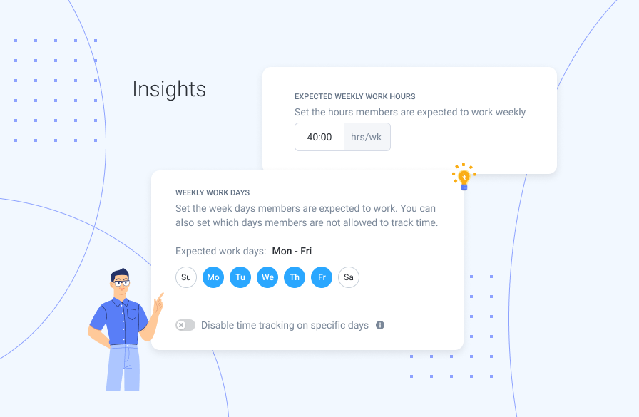 Hubstaff Insights expected weekly work hours