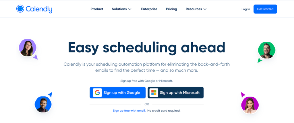 Calendly homepage