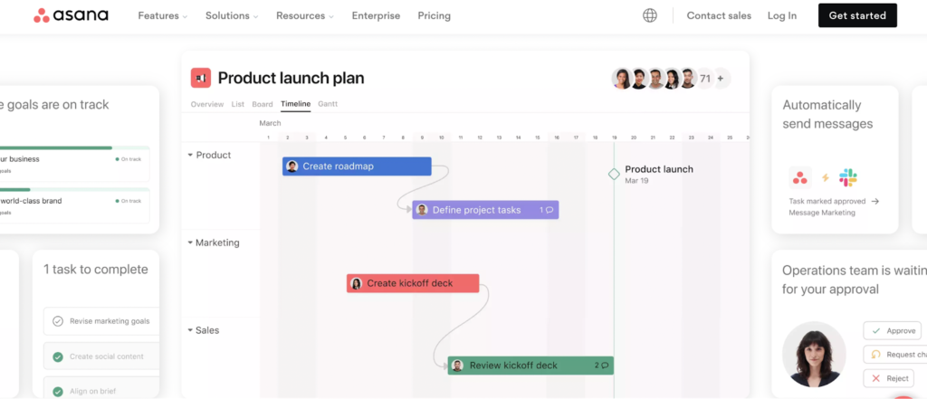 Asana homepage