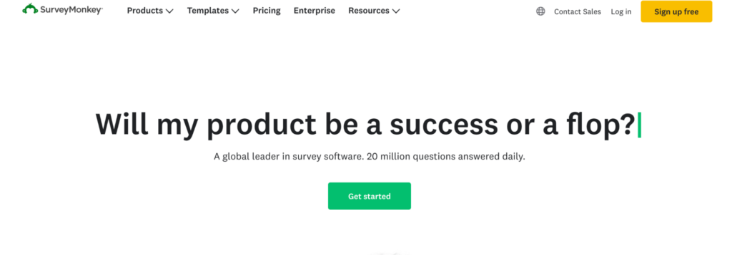 SurveyMonkey is a well-known survey with smart employee engagement features