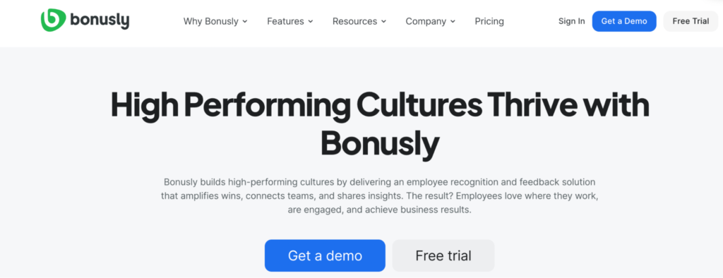 Bonusly is an employee recognition and feedback system