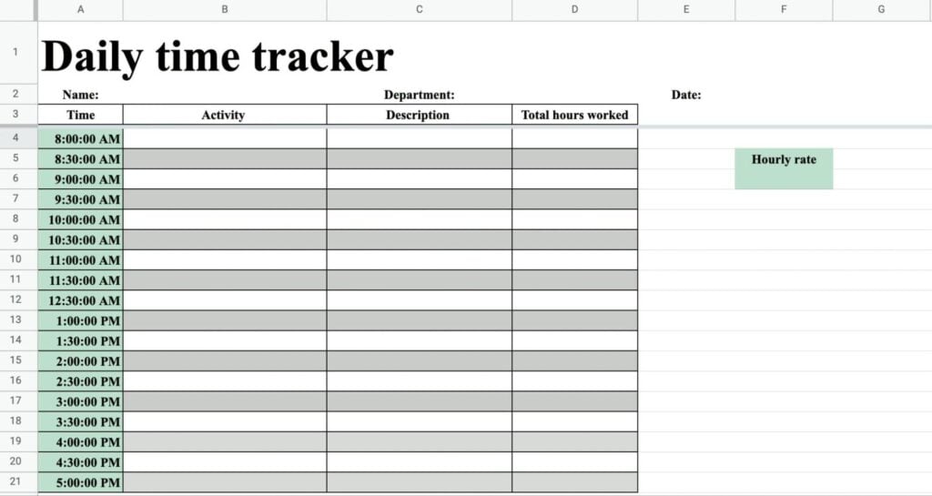 Daily time tracker