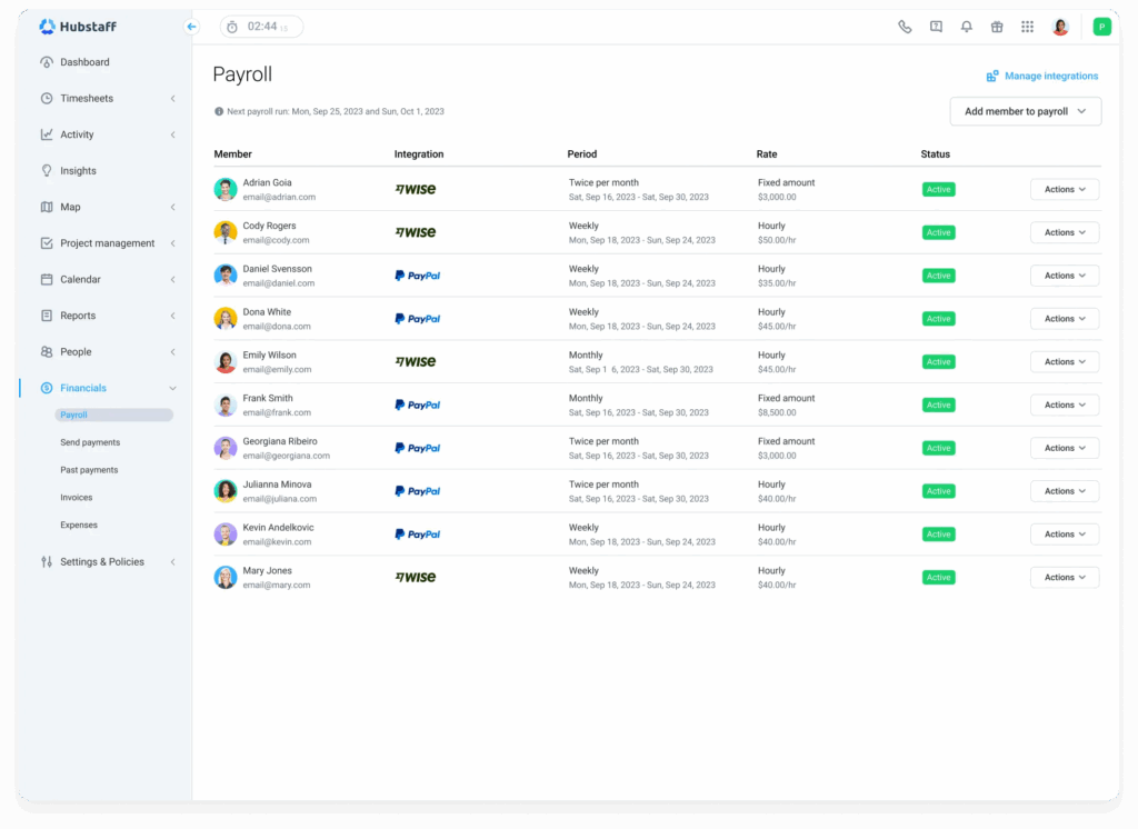 Hubstaff Payroll