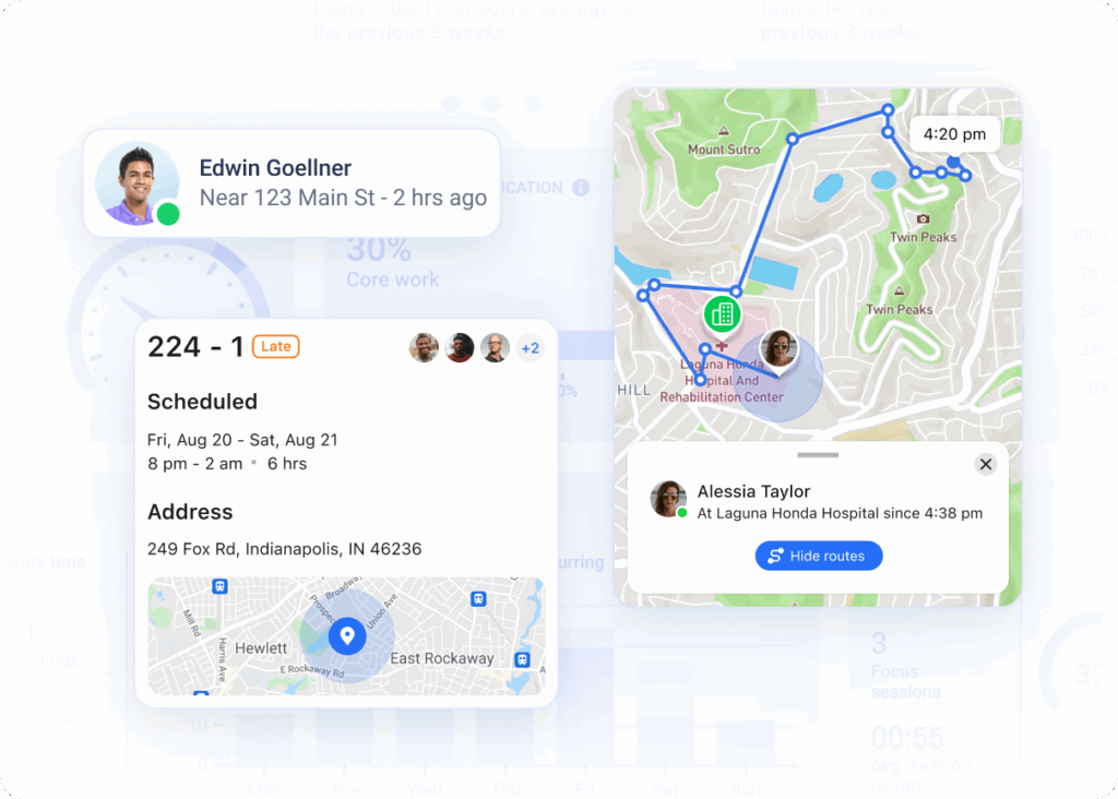 Hubstaff GPS features showing