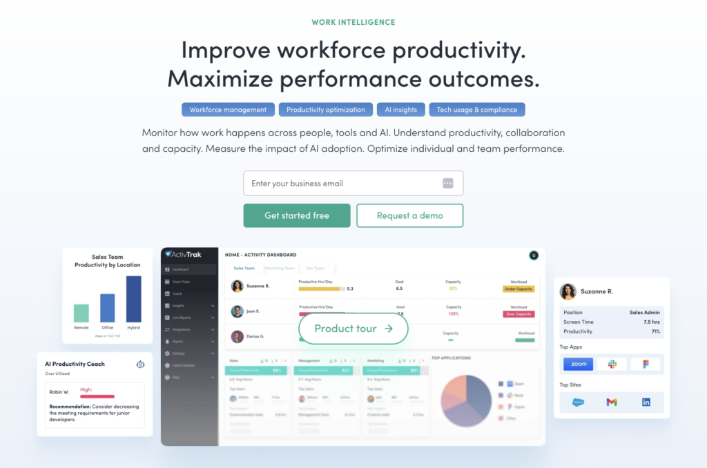 ActivTrak home page hero