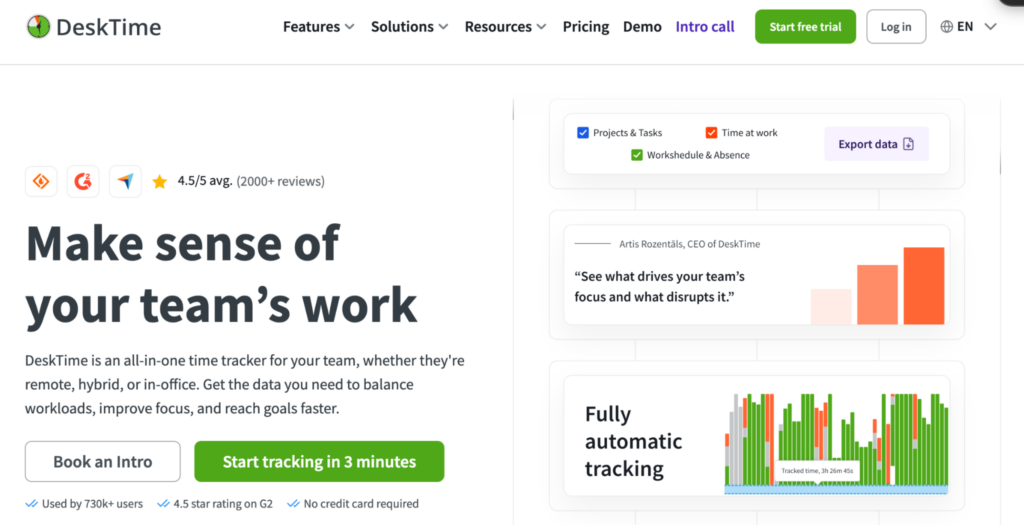 Desktime homepage hero 2026